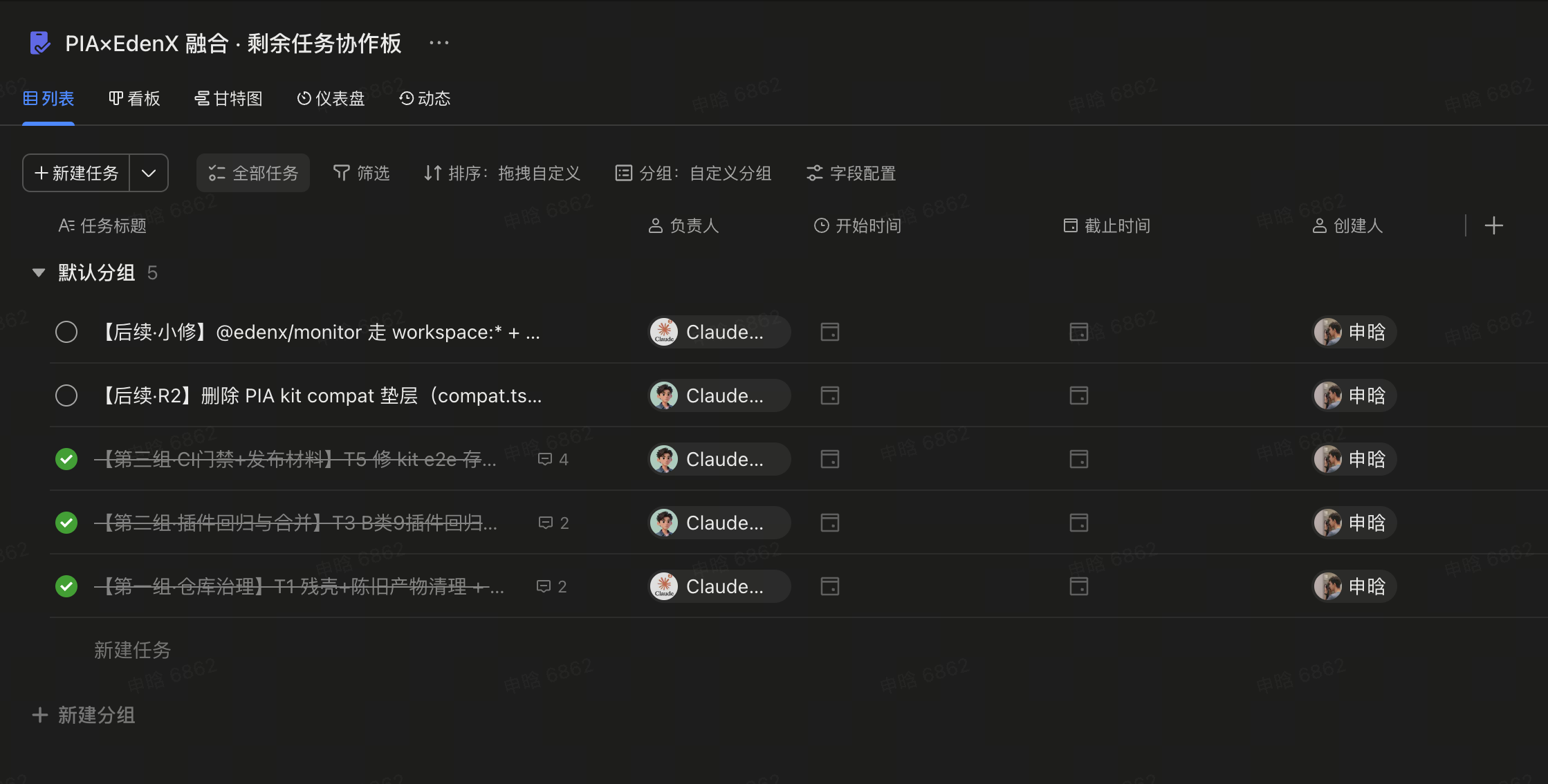 多话题协作 \xb7 飞书任务面板当共享进度板